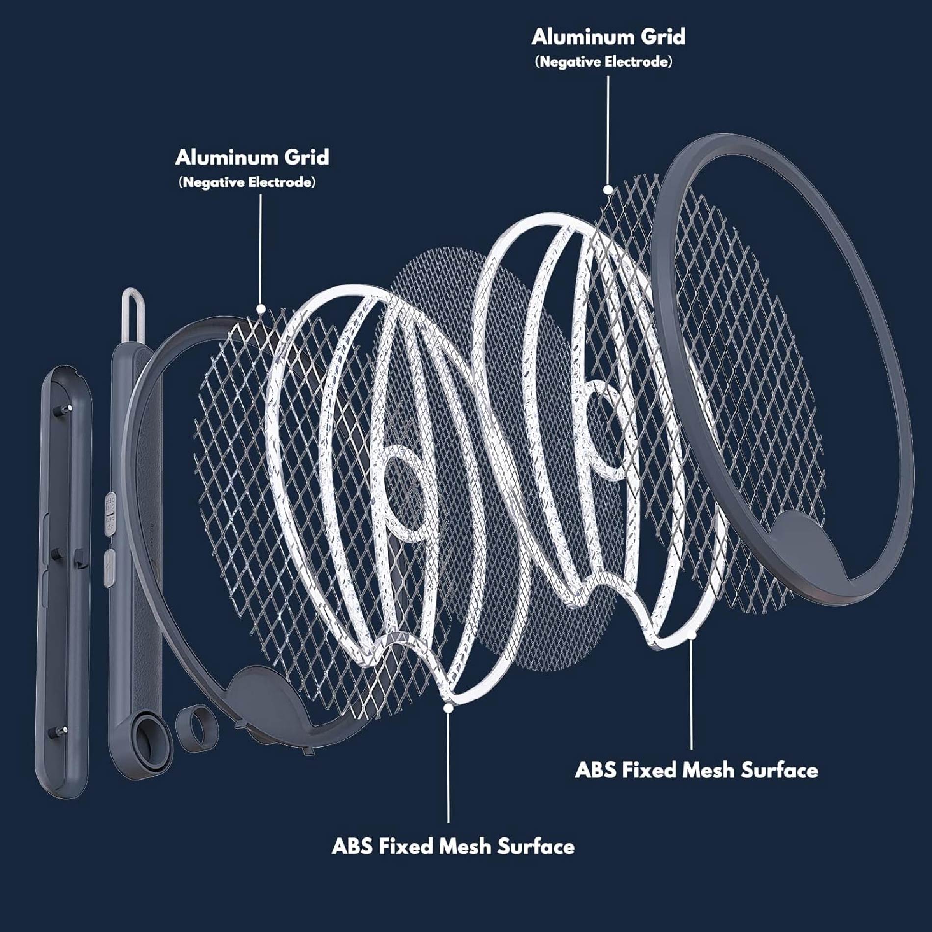 Miniatura 5 de Raqueta Mata Zancudos Plegable Colgante